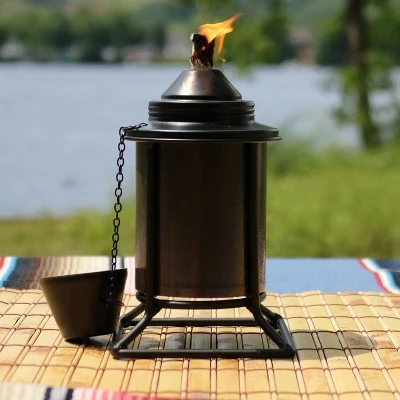 Sunnydaze Decor Sunnydaze Outdoor Metal Patio Deck Poolside Lawn Tabletop Citronella Torch Set - Green, Blue, Orange, and Brown - 4pc 4 Sunnydaze Decor Sunnydaze Outdoor Metal Patio Deck Poolside Lawn Tabletop Citronella Torch Set - Green, Blue, Orange, and Brown - 4pc - Image 2