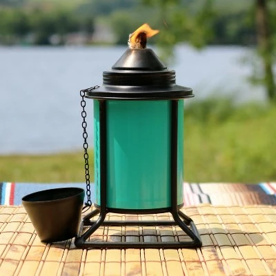 Sunnydaze Decor Sunnydaze Outdoor Metal Patio Deck Poolside Lawn Tabletop Citronella Torch Set - Green, Blue, Orange, and Brown - 4pc 7 Sunnydaze Decor Sunnydaze Outdoor Metal Patio Deck Poolside Lawn Tabletop Citronella Torch Set - Green, Blue, Orange, and Brown - 4pc - Image 5