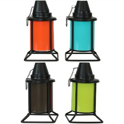 Sunnydaze Decor Sunnydaze Outdoor Metal Patio Deck Poolside Lawn Tabletop Citronella Torch Set - Green, Blue, Orange, and Brown - 4pc 8 Sunnydaze Decor Sunnydaze Outdoor Metal Patio Deck Poolside Lawn Tabletop Citronella Torch Set - Green, Blue, Orange, and Brown - 4pc - Image 6