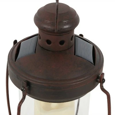 Sunnydaze Decor Sunnydaze Outdoor Antique Style Hanging Solar Lantern Light with LED Light and Candle - 12" - Bronze - 6pk 5 Sunnydaze Decor Sunnydaze Outdoor Antique Style Hanging Solar Lantern Light with LED Light and Candle - 12" - Bronze - 6pk - Image 4