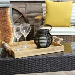 Sunnydaze Decor Sunnydaze Outdoor Patio Garden Lerena LED Hanging Tabletop Solar Powered Lantern with Candle - 6" - Black -Outdoor Lighting Official Shop unnamed file 904