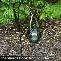 Sunnydaze Decor Sunnydaze Outdoor Patio Garden Lerena LED Hanging Tabletop Solar Powered Lantern with Candle - 6" - Black -Outdoor Lighting Official Shop unnamed file 905