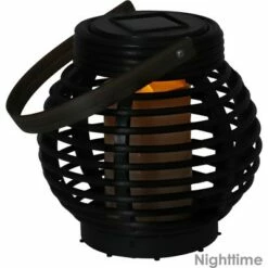 Sunnydaze Decor Sunnydaze Outdoor Patio Garden Lerena LED Hanging Tabletop Solar Powered Lantern with Candle - 6" - Black -Outdoor Lighting Official Shop unnamed file 907