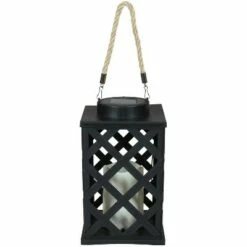 Sunnydaze Decor Sunnydaze Outdoor Modern Crosshatch Hanging Tabletop Solar LED Rustic Farmhouse Decorative Candle Lantern - 9" - Black - 2pk 12 Sunnydaze Decor Sunnydaze Outdoor Modern Crosshatch Hanging Tabletop Solar LED Rustic Farmhouse Decorative Candle Lantern - 9" - Black - 2pk -Outdoor Lighting Official Shop unnamed file 918