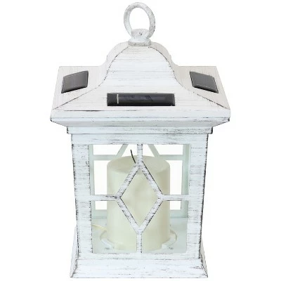 Sunnydaze Decor Sunnydaze Outdoor Lucien Hanging Tabletop Solar LED Rustic Farmhouse Decorative Candle Lantern - 9" - White - 4pk 9 Sunnydaze Decor Sunnydaze Outdoor Lucien Hanging Tabletop Solar LED Rustic Farmhouse Decorative Candle Lantern - 9" - White - 4pk - Image 7