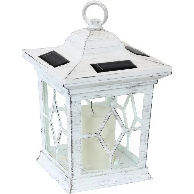 Sunnydaze Decor Sunnydaze Outdoor Lucien Hanging Tabletop Solar LED Rustic Farmhouse Decorative Candle Lantern - 9" - White - 4pk 10 Sunnydaze Decor Sunnydaze Outdoor Lucien Hanging Tabletop Solar LED Rustic Farmhouse Decorative Candle Lantern - 9" - White - 4pk - Image 8