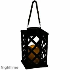 Sunnydaze Decor Sunnydaze Outdoor Modern Crosshatch Hanging Tabletop Solar LED Rustic Farmhouse Decorative Candle Lantern - 9" - Black 13 Sunnydaze Decor Sunnydaze Outdoor Modern Crosshatch Hanging Tabletop Solar LED Rustic Farmhouse Decorative Candle Lantern - 9" - Black -Outdoor Lighting Official Shop unnamed file 944