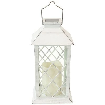 Sunnydaze Decor Sunnydaze Outdoor Concord Hanging Tabletop Solar LED Rustic Farmhouse Decorative Candle Lantern - 11" - White - 2pk 7 Sunnydaze Decor Sunnydaze Outdoor Concord Hanging Tabletop Solar LED Rustic Farmhouse Decorative Candle Lantern - 11" - White - 2pk - Image 5