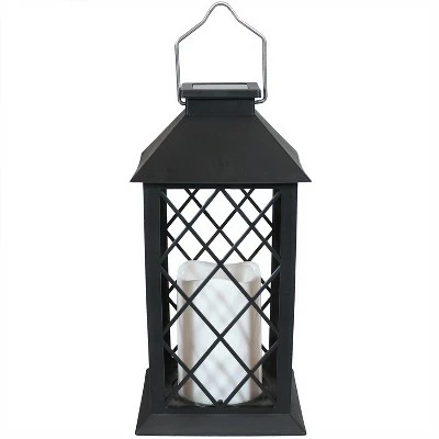 Sunnydaze Decor Sunnydaze Outdoor Concord Hanging Tabletop Solar LED Rustic Farmhouse Decorative Candle Lantern - 11" - Black - 2pk 7 Sunnydaze Decor Sunnydaze Outdoor Concord Hanging Tabletop Solar LED Rustic Farmhouse Decorative Candle Lantern - 11" - Black - 2pk - Image 5