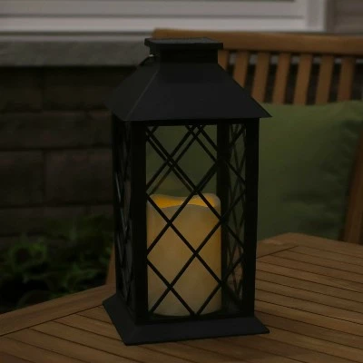 Sunnydaze Decor Sunnydaze Outdoor Concord Hanging Tabletop Solar LED Rustic Farmhouse Decorative Candle Lantern - 11" - Black 3 Sunnydaze Decor Sunnydaze Outdoor Concord Hanging Tabletop Solar LED Rustic Farmhouse Decorative Candle Lantern - 11" - Black