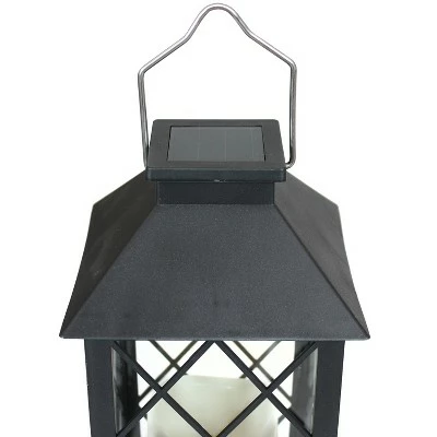 Sunnydaze Decor Sunnydaze Outdoor Concord Hanging Tabletop Solar LED Rustic Farmhouse Decorative Candle Lantern - 11" - Black 5 Sunnydaze Decor Sunnydaze Outdoor Concord Hanging Tabletop Solar LED Rustic Farmhouse Decorative Candle Lantern - 11" - Black - Image 3